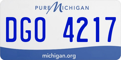MI license plate DGO4217