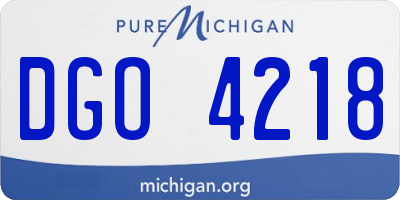 MI license plate DGO4218