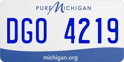 MI license plate DGO4219