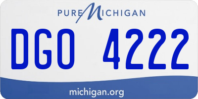 MI license plate DGO4222