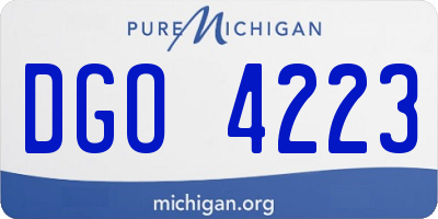 MI license plate DGO4223