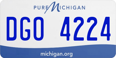 MI license plate DGO4224