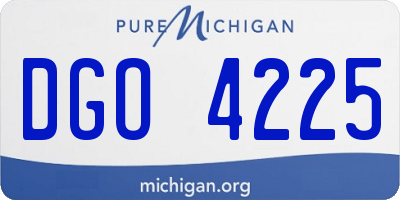 MI license plate DGO4225
