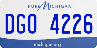 MI license plate DGO4226