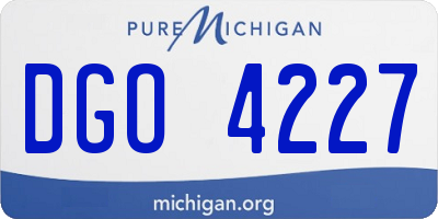 MI license plate DGO4227
