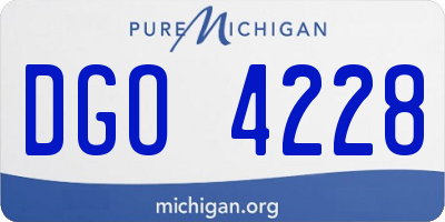 MI license plate DGO4228