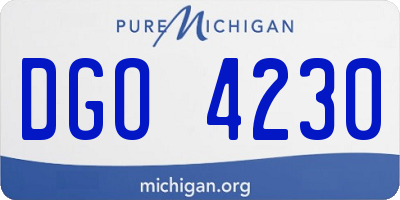 MI license plate DGO4230