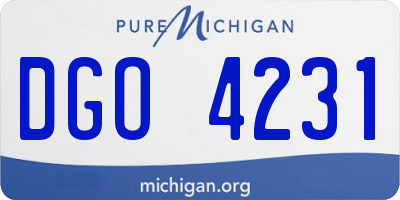 MI license plate DGO4231