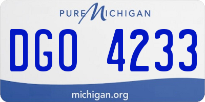 MI license plate DGO4233