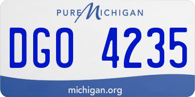 MI license plate DGO4235