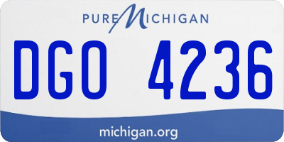 MI license plate DGO4236