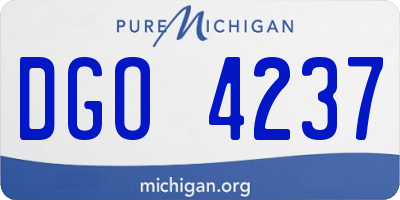 MI license plate DGO4237