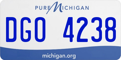 MI license plate DGO4238