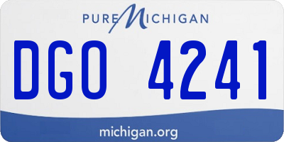 MI license plate DGO4241