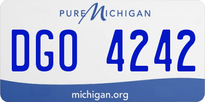 MI license plate DGO4242