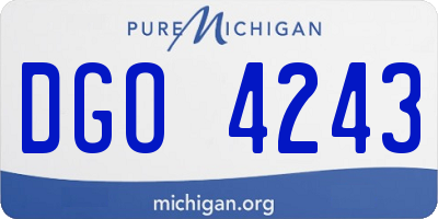 MI license plate DGO4243