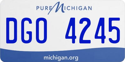 MI license plate DGO4245