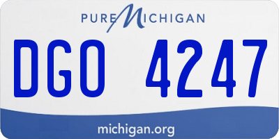 MI license plate DGO4247