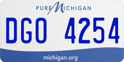 MI license plate DGO4254