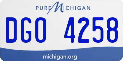 MI license plate DGO4258