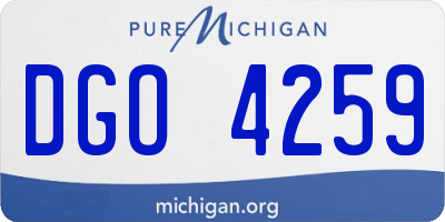 MI license plate DGO4259