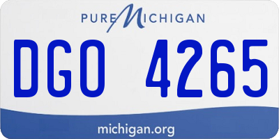 MI license plate DGO4265