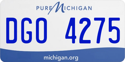 MI license plate DGO4275