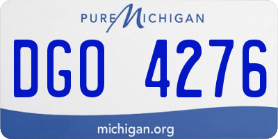 MI license plate DGO4276