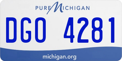 MI license plate DGO4281
