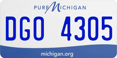 MI license plate DGO4305