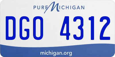 MI license plate DGO4312