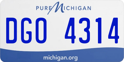 MI license plate DGO4314