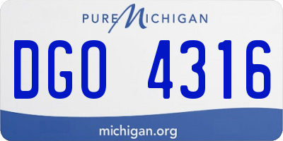 MI license plate DGO4316