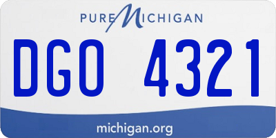 MI license plate DGO4321