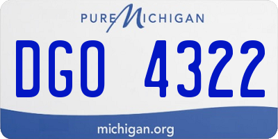 MI license plate DGO4322