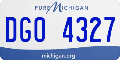 MI license plate DGO4327