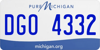 MI license plate DGO4332