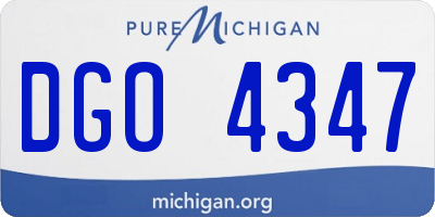 MI license plate DGO4347
