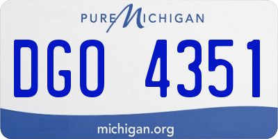 MI license plate DGO4351