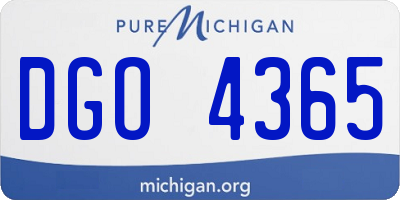 MI license plate DGO4365