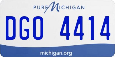 MI license plate DGO4414