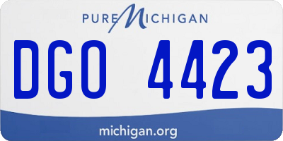 MI license plate DGO4423