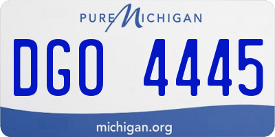 MI license plate DGO4445