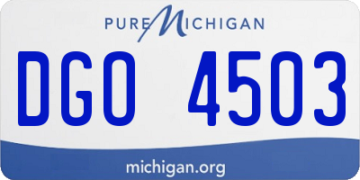 MI license plate DGO4503