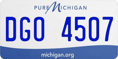 MI license plate DGO4507