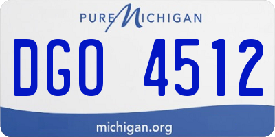 MI license plate DGO4512