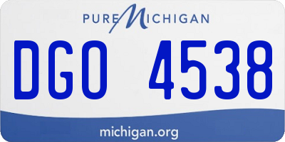 MI license plate DGO4538
