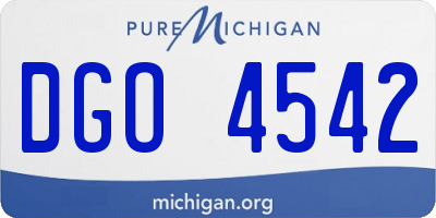 MI license plate DGO4542