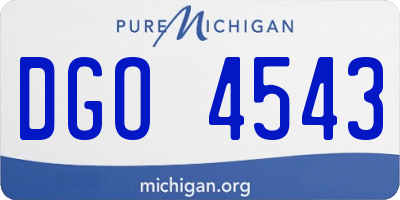 MI license plate DGO4543