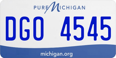MI license plate DGO4545